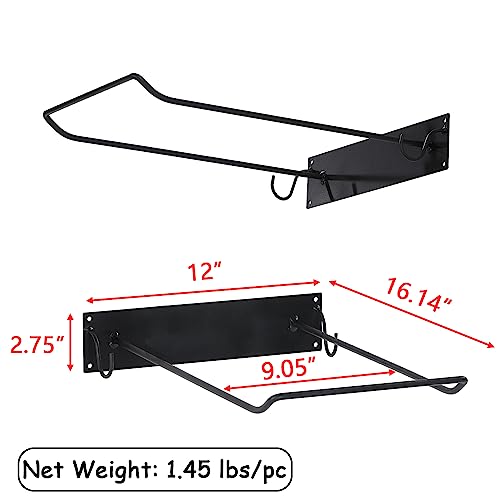 Yoga Ball Holder Set of 2, Industrial Exercise Ball Holder Wall Mount, Black Metal Wire Wall Mounted Ball Storage Rack, Organize Your Gyms Studios Home Gyms Space