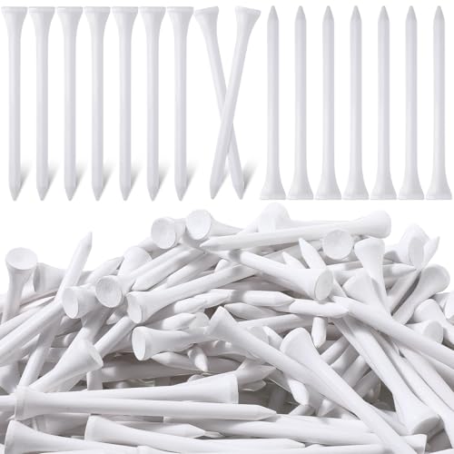 Mudder 2000 Pcs Bamboo Golf Tees Bulk Professional Golf Tees Reduce Friction Side Spin for Club Men Women Kids Accessories - color: White, size: 3-1/4 Inch