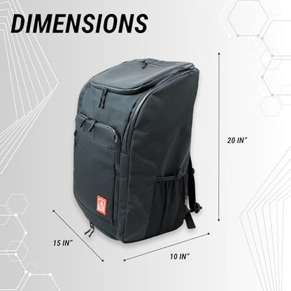 Pickleball Bag - Large Oversized Backpack Fits: 4+ Paddles, 2 Water Bottles, Laptop, Shoe Compartment, Fence Hook, Black