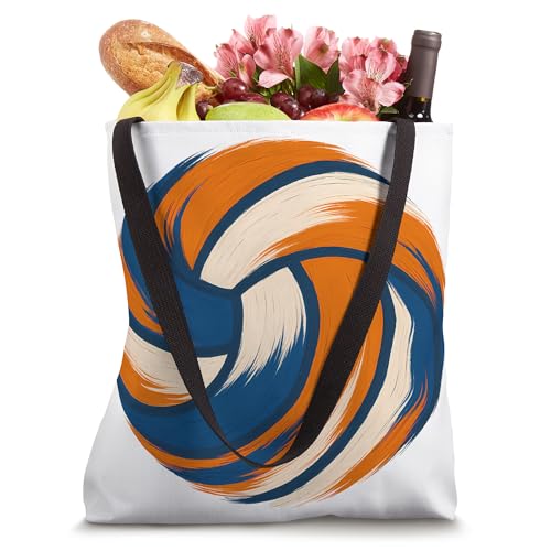 Blue and Orange Volleyball Team Players Coaches Practice Tote Bag