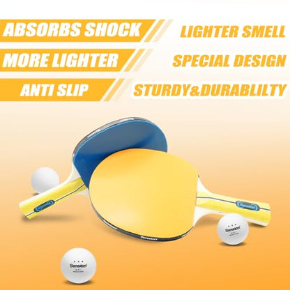 Senston Ping Pong Paddles- Fashionable Ping Pong Paddles Set of 4,Perfect for Family and Friends | The Best Table Tennis Paddles!