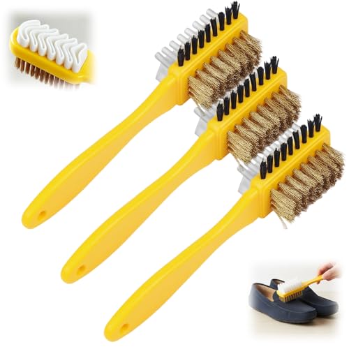 Suede Shoe Brush and Eraser,2 in 1 Scrub Suede Shoe Brush, Rubber Polish Eraser with Soft Plastic Bristles for Nubuck Cleaning (Plastic Handle/3pcs) - color: Plastic Handle/3pcs