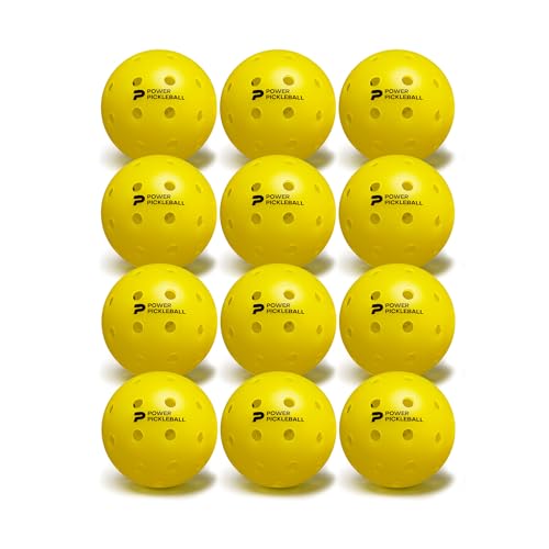 Diadem Premier Power Pickleball Ball - Official Ball of Power Pickleball | High Visibility Yellow | Fast and Durable | USAPA Approved (12 Pack, Yellow)