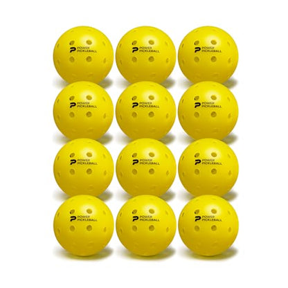 Diadem Premier Power Pickleball Ball - Official Ball of Power Pickleball | High Visibility Yellow | Fast and Durable | USAPA Approved (12 Pack, Yellow)