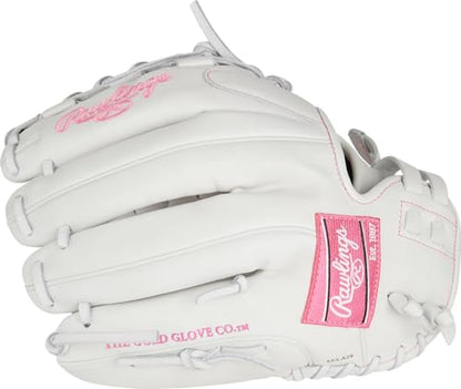 Rawlings | Liberty Advanced Color Series Fastpitch Softball Glove - color: White / Pink | X-Laced Basket Web, size: 12.5" | Utility