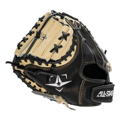All-Star Top Star Series Catching Mitt - Left/Right Hand Throw - Adult and Youth Size - Baseball Glove, Catchers Mitt - color: Black|Tan, size: 31.5" YOUTH