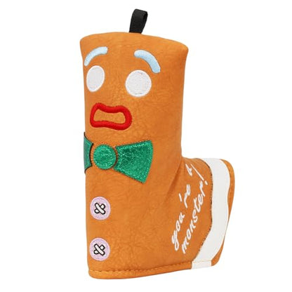 Funny Golf Club Head Cover Driver Headcover Fairway Wood Headcover Hybrid Club Head Cover Brown Monster Cookie - style: Blade Putter