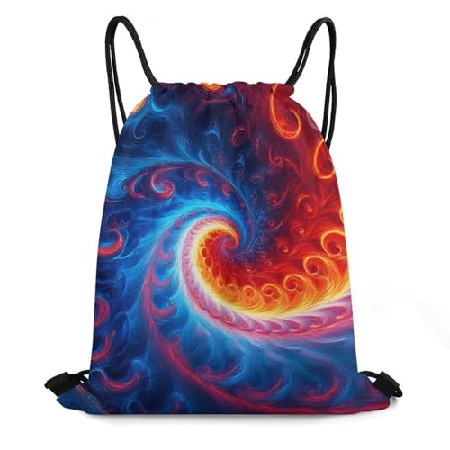 Water Resistant Drawstring Backpack Gym String Bag with Compartment for Yoga Swimming Beach Sports Unisex, Trippy Tie Dye Bags - color: Picture (1019)