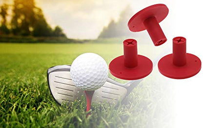 Golf Rubber Tee Holder Set for Golf Driving Range Tee Practice Tool Pack of 3 - color: Red