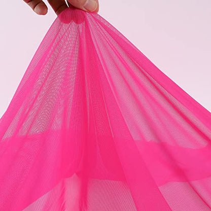 Superfine 4-Way Stretch Net Fabric Nylon Spandex Power Mesh, Pre-Cut 5 Yards Long 60" Wide, Lightweight Sheer (Hot Pink) - color: Hot Pink