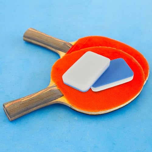 KOMBIUDA 2pcs Table Tennis Paddle Cleaner Kit Portable Racket Cleaning Sponge with Soft Bristles for Dirt Removal Essential Paddle Supplies Go Maintenance