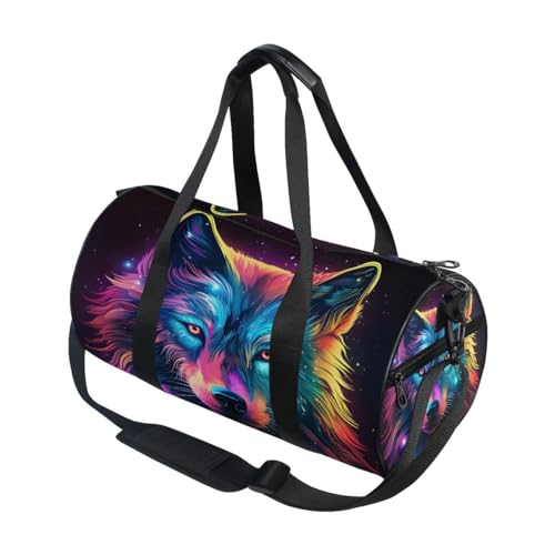 Sports Gym Travel Duffle Bag Wolf Luggage for Men and Women - color: Wolf