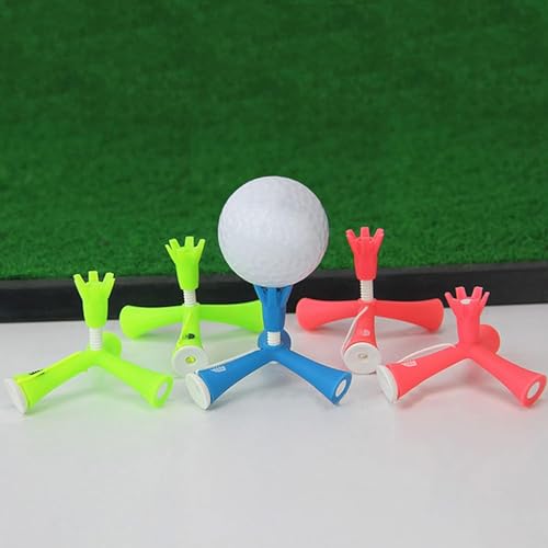 Green Portable Golf Tee Adjustable ABS Anti-Flying Tripod Multifunctional Pin-up Reduce Side Spin for Training Court Clubs Practice and Driving Range Mats Golf Tees On-Course Accessories