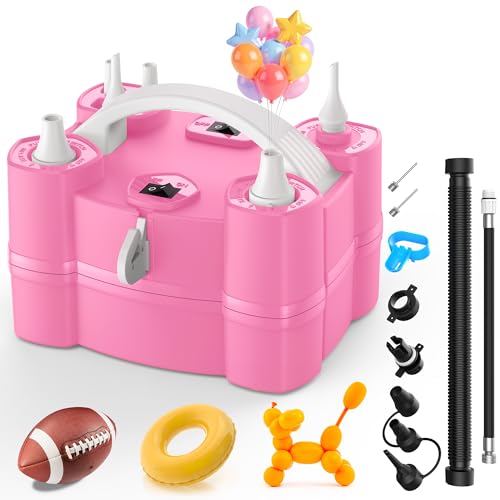 LooLaa Balloon Pump 4-in-1 Electric Balloon Inflator with Triple Inflating Ports for All Balloons Air Filler Machine for Sports Balls Inflator Deflator for Inflatables