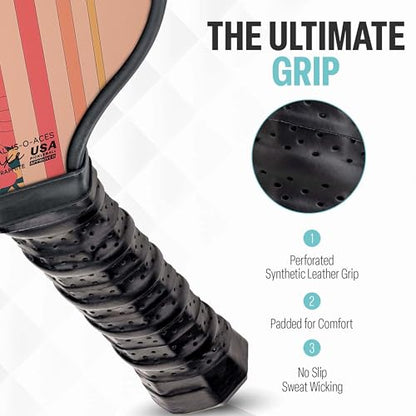 Palms-O-Aces Carbon Fiber Pickleball Paddle – USAPA Approved 16mm T700 Graphite Paddle with Textured Spin Surface | Lightweight Carbon Fiber Pickleball Paddles & Racket | Includes Paddle Cover