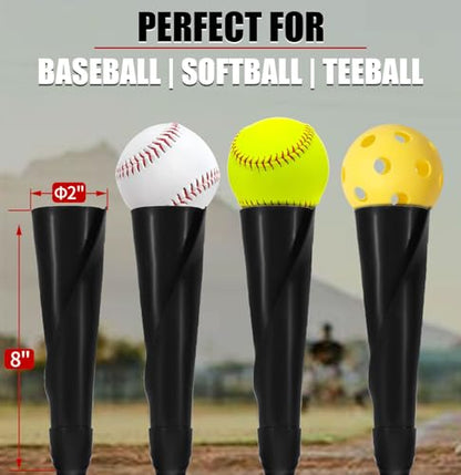 TARUMG Portable Batting Tee for Baseball/Softball, Height Adjustment from 25-47 inches, Heavy Duty Baseball Tee with Detachable Rubber Top, Easy Assembly Hitting Tee for Kids/Youth/Adults - style: Plus Set&Silver 25‘’-47‘’