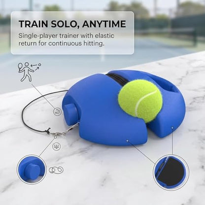 Tennis Buddy, Tennis Trainer, Solo Practice Rebound Ball with Weighted Base, PortableTennis Training Equipment for Beginners, Backyard Training Aid, Self Return Practice Tool