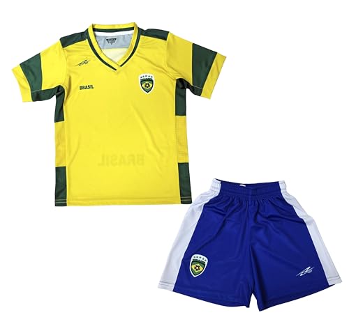 ARZA Sports Youth Brazil‑Inspired Soccer Uniform Set – Jersey & Shorts Optional Custom Name and Number