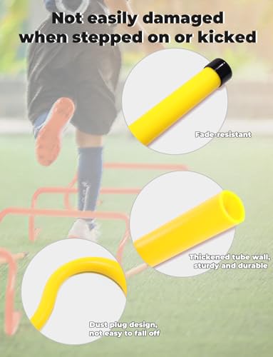 GHB Agility Hurdles 8" Speed Agility Training Hurdles, Detachable Sturdy Hurdles Training Equipment Set with Carry Bag for Kids,Athletes,Soccer,Basketball - size: 10 Pack-Yellow