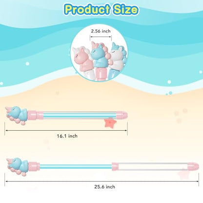 Dsmile 3 Packs Water Guns for Kids Adults,Plastic Handle Outdoor Swimming Pool Beach Summer Fun Party Games for Girls Boys Teens Adults - style: Squirt nozzle(Unicorn)*3