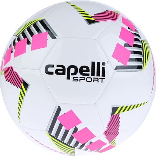 Capelli Sport Soccer Ball, Star Cubes Team Soccer Ball for Outdoor and Indoor Training - color: Neon Pink, size: Size 3