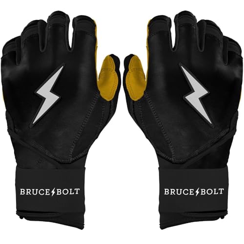 BRUCE BOLT Original Series Long Cuff Batting Gloves - Multiple Colors - Adult & Youth Sizes - color: Black, size: Women's Medium