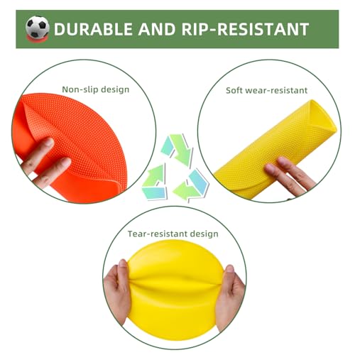 Spot Markers 4 Inch 9 Inch Non Slip Rubber Floor Markers Flat Field Cones Poly Dots for Classroom Dance Sports Soccer Basketball Speed Agility Training - style: 4inch 36pcs
