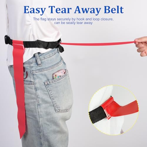 Flag Football Belts, Adjustable Flag Football Set with Flags, Cones Flag Football Belts and Flags for Youth Adults Training