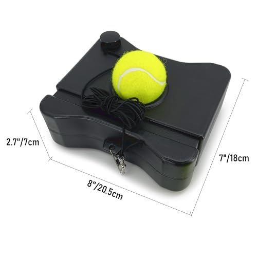 Tennis Trainer Rebound Baseboard Self Training Equipment Rebounder with 2 String Tennis Balls - color: Dark Gray