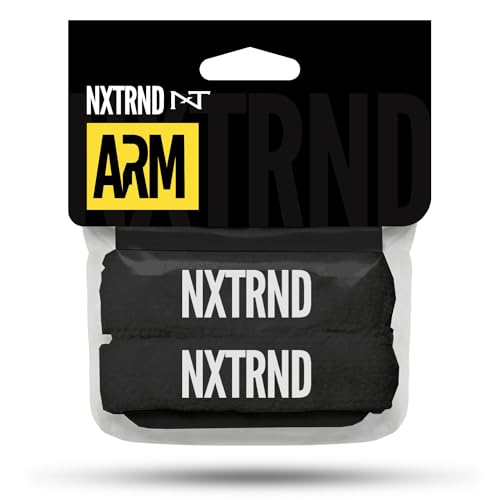 1 Pair Nxtrnd Bicep Bands, Sweat-Absorbent Arm Sweatbands, Football Accessory - color: Black