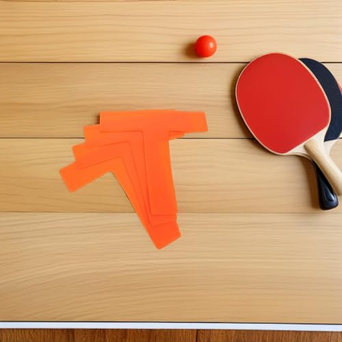 SOLUSTRE 4pcs T-Shaped Soccer Training Spot Markers Flat Court Floor Marking Pads Orange Agility Practice Equipment for Football Basketball Yard and Tennis Training