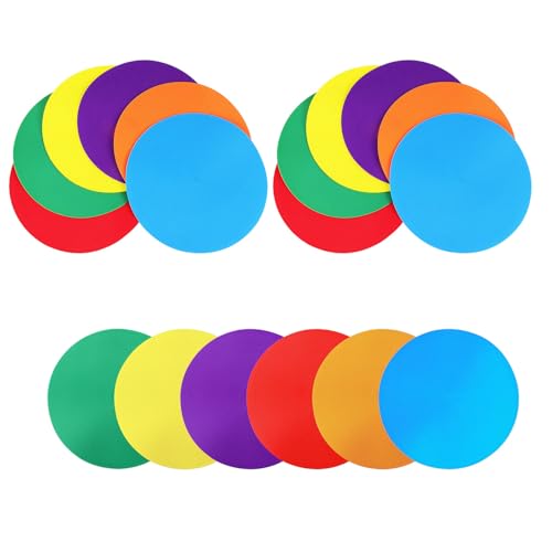 18pcs Football Training Spot Markers Set, 23cm Flat Round Soccer Spot Markers, Training Discs for Field Marking, Gym, Backyard, and Classroom Practice