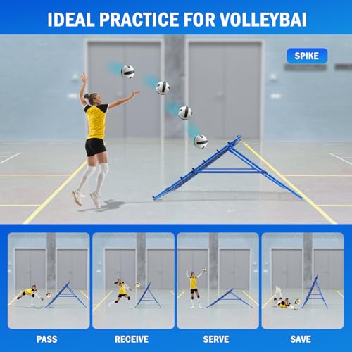 Volleyball Baseball Rebounder Net, Softball Rebounder Pitchback Net Quick Adjustments, Quick Adjustments Lacrosse Bounce Back Practice Equipment, Ideal for Outdoor Indoor and Backyard Training - size: 4FTx4FT, style: Multi-Sport Rebounder Net
