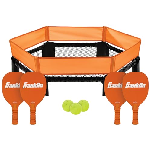 Franklin Sports PIcklePop Game Set - Outdoor Yard & Beach Pickleball Game for Kids + Adults + Pickleball Players - Includes Net, 3 Balls, 4 Paddles, + Carrying Case