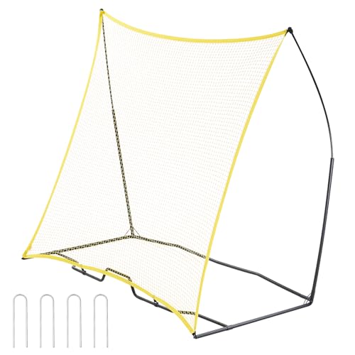 VEVOR Soccer Trainer，Portable Soccer Rebounder Net, Iron Soccer Practice Equipment, Sports Football Rebounder Wall with Portable Bag, Perfect for Team Solo Training, Passing, Volley - size: 7x7ft