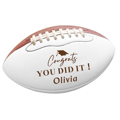 EDSG Custom Football Groomsmen Gifts 2026 Graduation Gifts for Him High School Personalized Footballs Junior Footballs Class of 2026 Full 12-Inch Football Gifts for Coach Dad Fan Birthday - color: Design 11