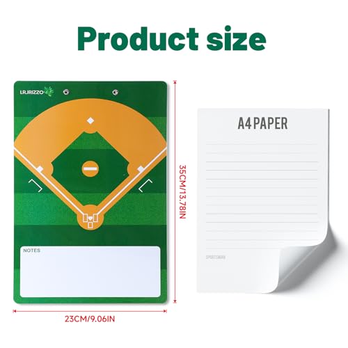 Baseball Dry Erase Coaches Clipboard, Baseball Dry Erase Coaching Board Double-Sided Baseball White Board for Coaches Writable and Erasable Baseball Clipboard Dry Erase Baseball Lineup Board - style: Baseball