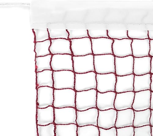 Aoneky Outdoor Replacement Badminton Net, Indoor Standard Regulation Badminton Court Netting Only, 20 x 2.6 ft - color: Red