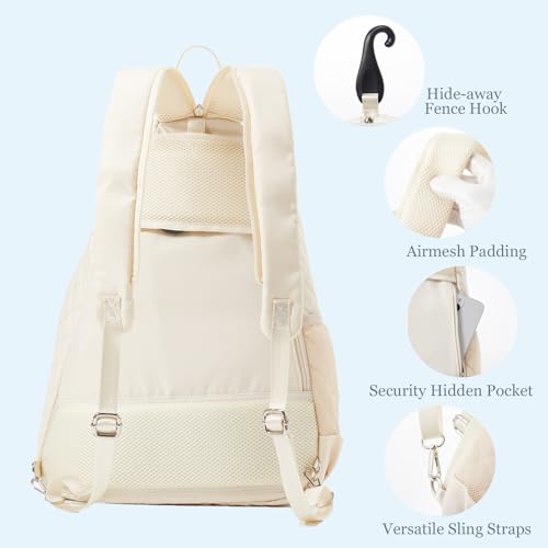 Pickleball Bag for Women Pickelball Backpack Large Quilted Sling Bags, Holds Pickleball Paddles Tennis Racket