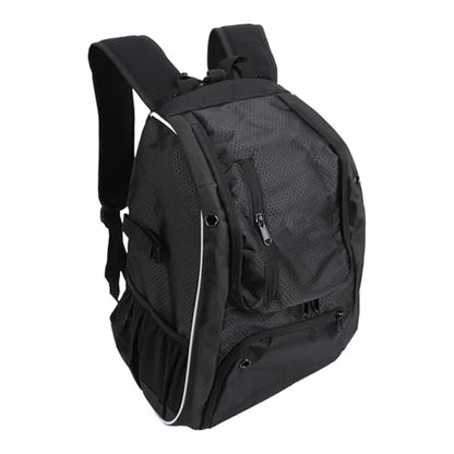 Baseball Backpack with Bat Holders & Hook - Large Capacity 35L Sports Bag for Gear, Gloves, Helmet, Cleats, Shoes - Black
