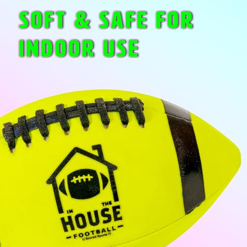 in The House Football – Soft Indoor Football for Kids (Ages 3+) & Adults | Lightweight & Safe for Inside Play | Perfect for Rainy Days, Dorm Rooms, Living Rooms & More | Gift for Boys