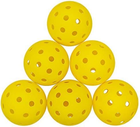 6-Piece USAPA-Certified Pickleball Set - 40-Hole Outdoor Competition Balls, High Elasticity + Weather-Resistant Design, Includes Portable Mesh bag, Suitable for Beginners/Professional Training