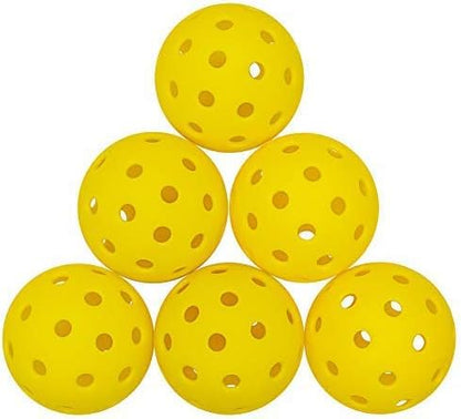 6-Piece USAPA-Certified Pickleball Set - 40-Hole Outdoor Competition Balls, High Elasticity + Weather-Resistant Design, Includes Portable Mesh bag, Suitable for Beginners/Professional Training