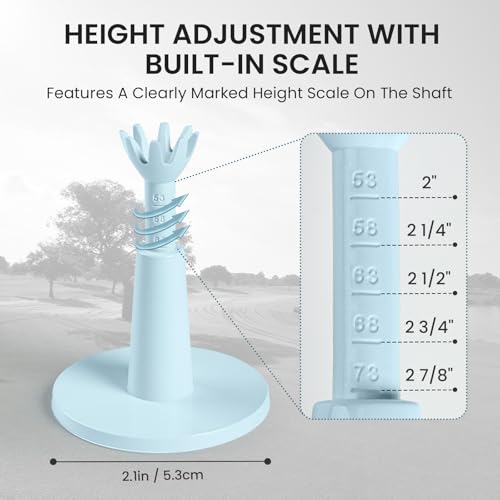 Amy Sport Golf Rubber Tee Adjustable Value 3 or 6 Pack, Unbreakable Durable Tee for Mat Driving Range Indoor Simulator, Adjustable Height from 2.1" to 2.9"