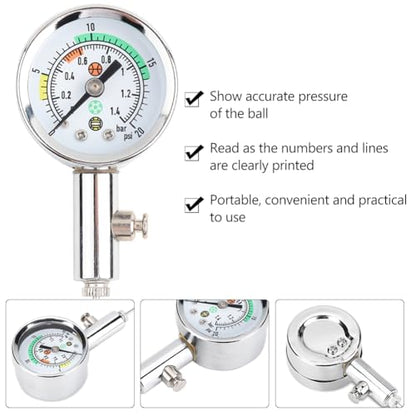 RiToEasysports Ball Pressure Gauge, Portable Pump Pressure Gauge for for Netball Football Soccer Basketball Volleyball Ball Pressure Gauge Ball Pressure Gauge