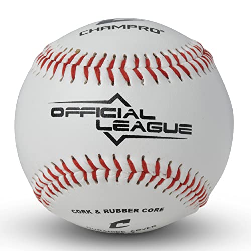 Champro CBB-90 Durahide Cover Baseballs in a Black Champro Bucket – 30 Balls and one Rods Can Sleeve Included