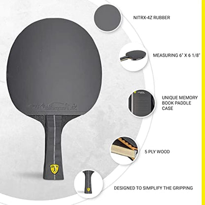 Killerspin Impact Series Table Tennis Paddles - Black/Black Ping Pong Racket, Table Tennis Equipment for Beginners/Intermediates - Ensures Solid Control and Spin - style: Impact D5 SmartGrip