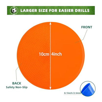 Spot Markers 9 Inch 10 Inch Non Slip Rubber Floor Markers Flat Field Cones Poly Dots for Soccer Basketball Sports Speed Agility Training and Drills
