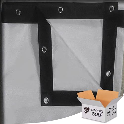 Spectrum Golf Simulator Golf Impact Screen Poly Spacer Golf Simulator Screen Material Black Border with Grommets. Lower Prices. Now with Sleeve Option