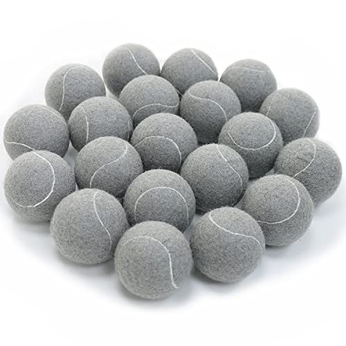 URBEST Advanced Tennis Ball 20 Packs, Training Tennis Balls Practice Balls for Novice Player, Pet Dog Playing Balls with Mesh Carry Bag for Beginner Training Ball - color: Grey